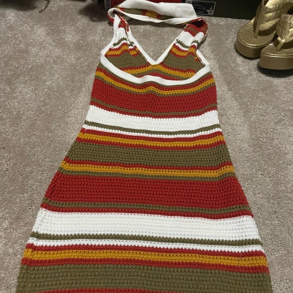 Striped Halter Knit Dress - Picture 4 of 4